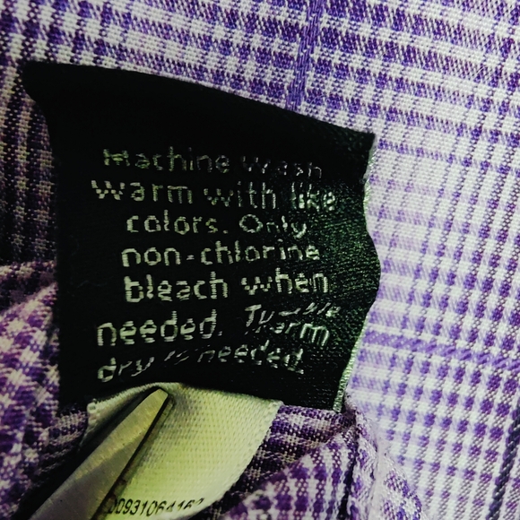 Apt. 9 Men's Purple Plaid Button Down Shirt with Front Pockets, Size M - Picture 4 of 7